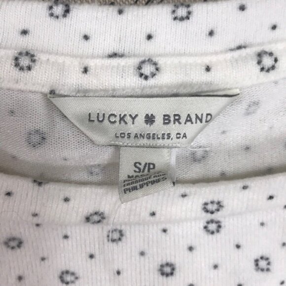 Lucky Brand Printed Smocked-Sleeve Top - Picture 4 of 7